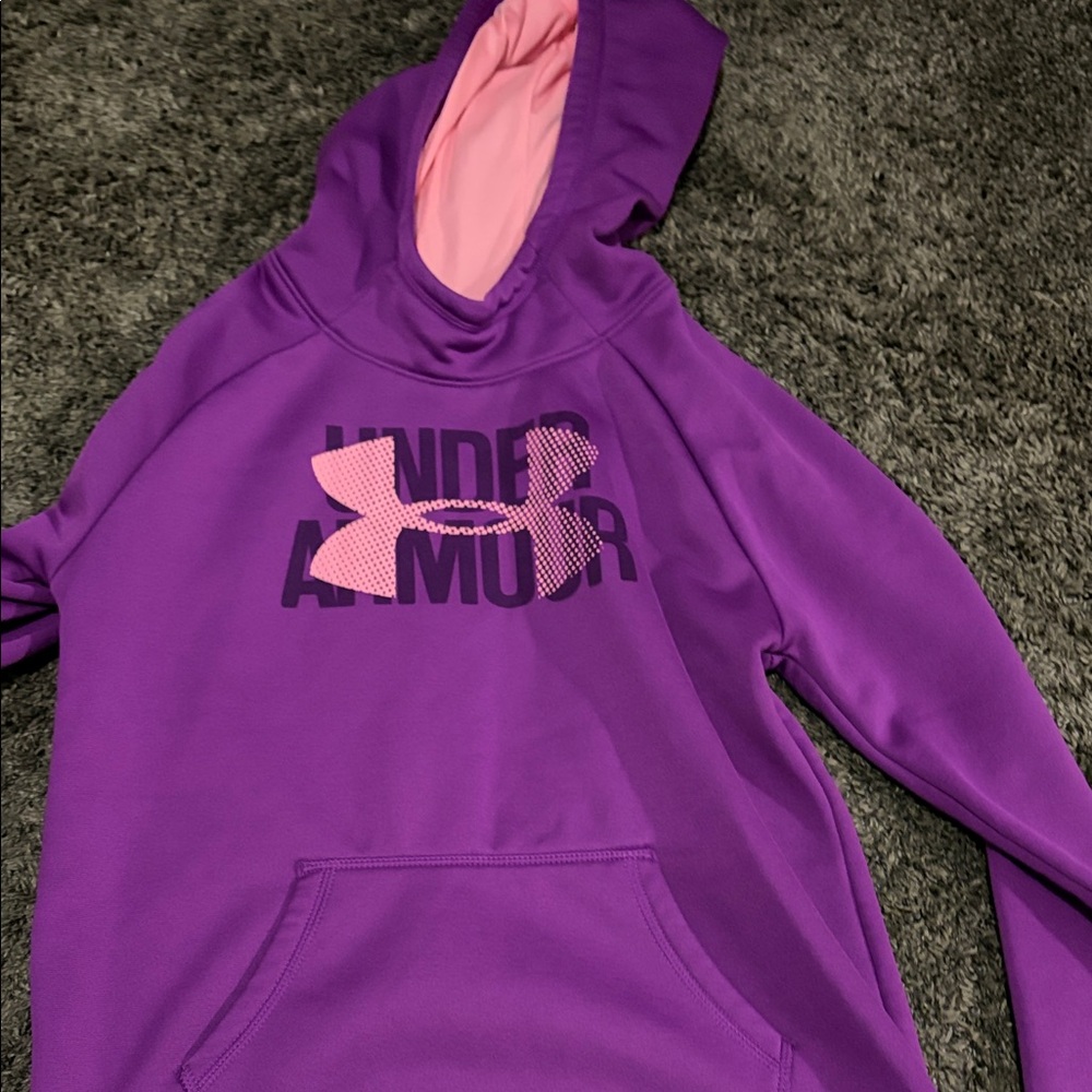 Under Armour Violet Hoodie with Pink Emblem